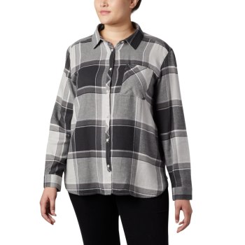 Columbia Simply Put II Flannel Plus Size, Camisa Grises Oscuro Para Mujer | 765204-WTO